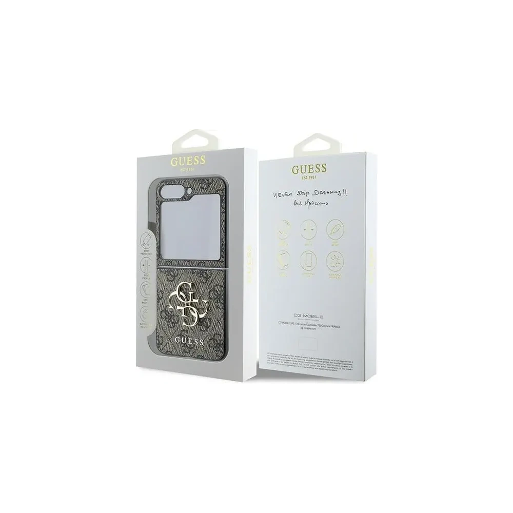 Hurtownia GSM - Guess Samsung Tasche GUHCZF64GMGBR Galaxy Z Flip6 Leder 4G Metall Logo braun/braun - GUE3434 - {ean13} - Hurt