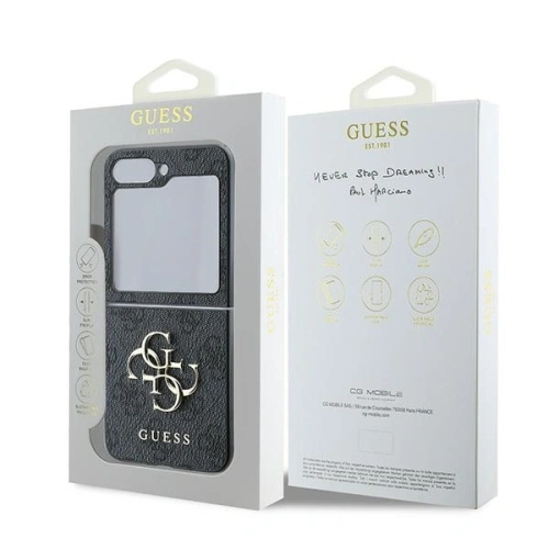 Etui Guess GUHCZF64GMGGR Samsung Galaxy Z Flip6 Leather 4G Metal Logo czarny/black - Galaxy Z Flip 6 - Guess