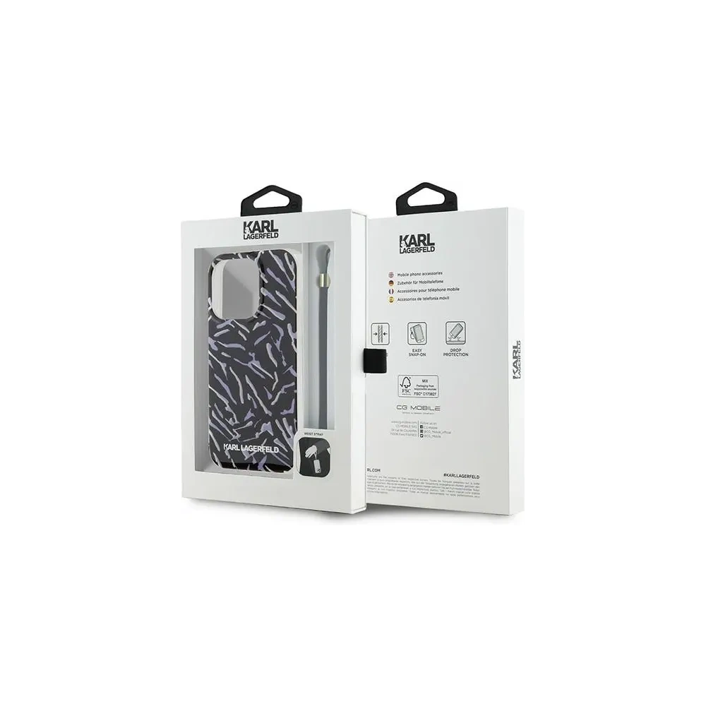 Hurtownia GSM - Etui Karl Lagerfeld KLHCP15XHZBPKCCU Apple iPhone 15 Pro Max Zebra With Cord lila/purple - KLD2129 - {ean13} - Hurt