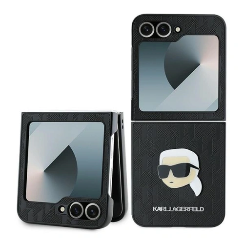Etui Karl Lagerfeld KLHCZF6PGKSKIHK Samsung Galaxy Z Flip6 Saffiano Monogram czarny/black - Galaxy Z Flip 6 - Karl Lagerfeld