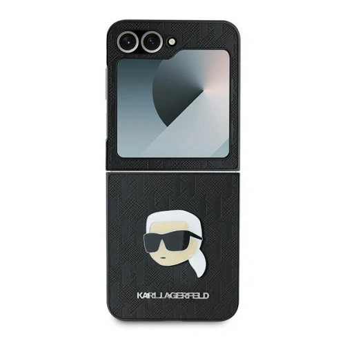 Etui Karl Lagerfeld KLHCZF6PGKSKIHK Samsung Galaxy Z Flip6 Saffiano Monogram czarny/black - Galaxy Z Flip 6 - Karl Lagerfeld