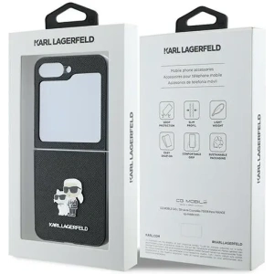Etui Karl Lagerfeld KLHCZF6SAPKCNPK Samsung Galaxy Z Flip 6 / 7 FE Saffiano Metal Pin černý/black