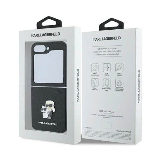 Etui Karl Lagerfeld KLHCZF6SAPKCNPK Samsung Galaxy Z Flip6 Saffiano Metal Pin czarny/black - Galaxy Z Flip 6 - Karl Lagerfeld