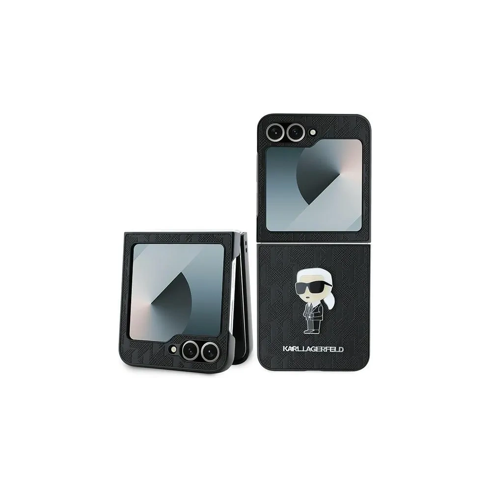 Hurtownia GSM - Karl Lagerfeld Samsung Tasche KLHCZF6SAPKINPK Galaxy Z Flip6 Saffiano Monogram Iconik Pin schwarz/schwarz - KLD2132 - {ean13} - Hurt