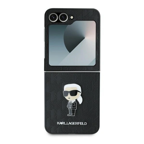 Etui Karl Lagerfeld KLHCZF6SAPKINPK Samsung Galaxy Z Flip6 Saffiano Monogram Ikonik Pin czarny/black - Galaxy Z Flip 6 - Karl Lagerfeld