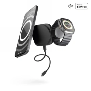 Hurtownia GSM - Vezeték nélküli töltő 2w1 Zens Travel Charger Pro 2 20W MagSafe fekete - ZENS35 - {ean13} - Hurt