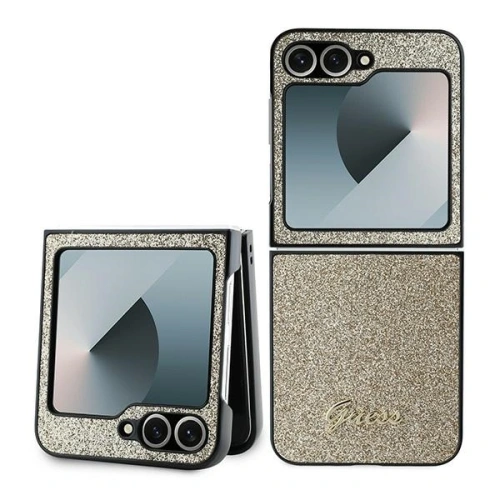 Etui Guess GUHCZF6HGGSHD Samsung Galaxy Z Flip6 4G Glitter Script złoty - Galaxy Z Flip 6 - Guess