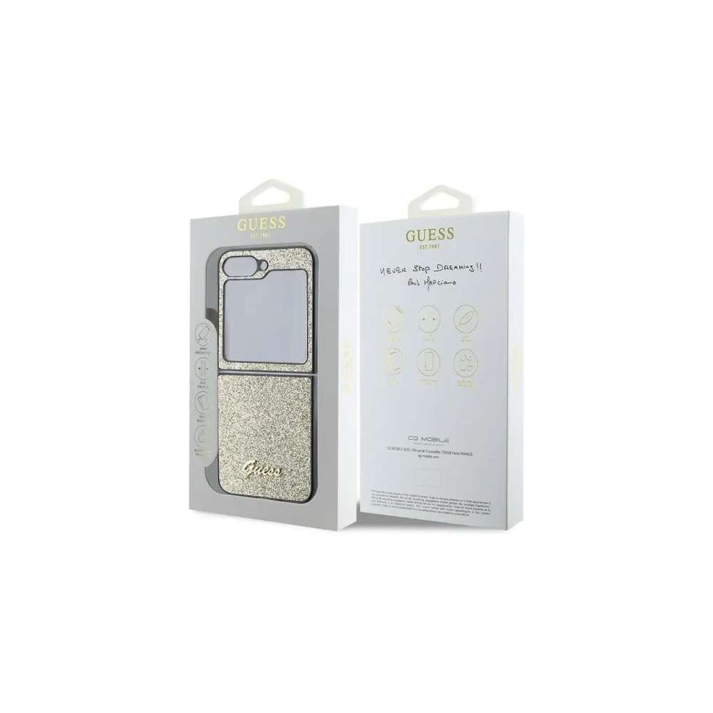 Hurtownia GSM - Etui Guess GUHCZF6HGGSHD Samsung Galaxy Z Flip6 4G Glitter Script arany - GUE3439 - {ean13} - Hurt