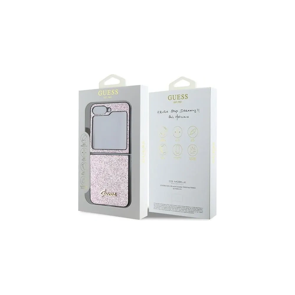 Hurtownia GSM - Guess Samsung Tasche GUHCZF6HGGSHP Galaxy Z Flip6 4G Glitter Script rosa - GUE3441 - {ean13} - Hurt