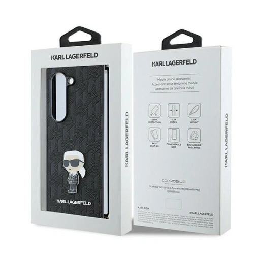 Etui Karl Lagerfeld KLHCZFD6SAPKINPKK Samsung Galaxy Z Fold6 Saffiano Ikonik Pin czarny - Galaxy Z Fold 6 - Karl Lagerfeld