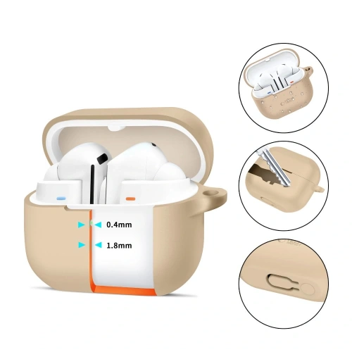 Etui Tech-Protect Silicone Hook Samsung Galaxy Buds 3 / 3 Pro Cafe Latte - Galaxy Buds - Tech-Protect