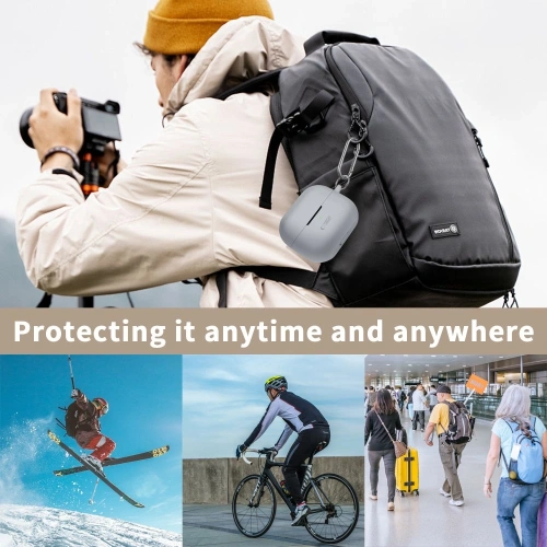 Etui Tech-Protect Silicone Hook Samsung Galaxy Buds 3 / 3 Pro Crayon Grey - Galaxy Buds - Tech-Protect