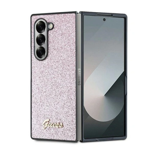 Etui Guess GUHCZFD6HGGSHP Samsung Galaxy Z Fold6 hardcase 4G Glitter Script różowy - Galaxy Z Fold 6 - Guess