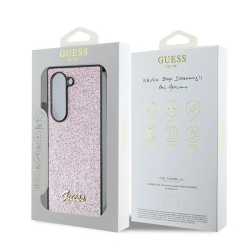 Etui Guess GUHCZFD6HGGSHP Samsung Galaxy Z Fold6 hardcase 4G Glitter Script różowy - Galaxy Z Fold 6 - Guess