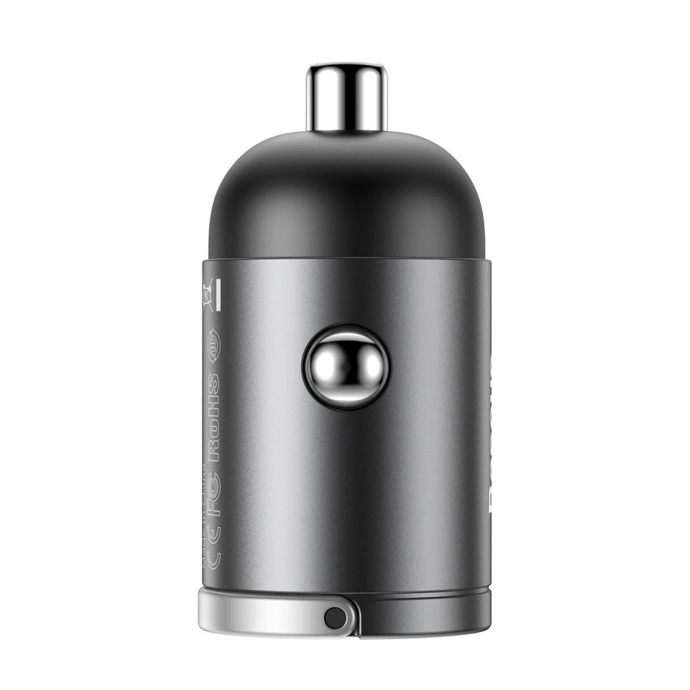 Hurtownia GSM - Mini ładowarka samochodowa Baseus Tiny Star, USB, QC 3.0, 30W (szara) - BSU883GRY - {ean13} - Hurt