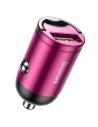 Mini ładowarka samochodowa Baseus Tiny Star, USB, QC 3.0, 30W (różowa)