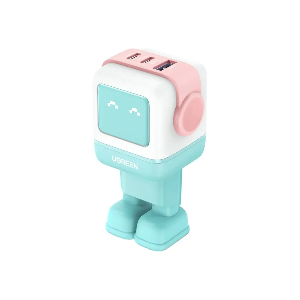 Hurtownia GSM - UGREEN Nexode Robot GaN hálózati töltő USB-A, 2xUSB-C 65W rózsaszín-kék - UGR1892 - {ean13} - Hurt