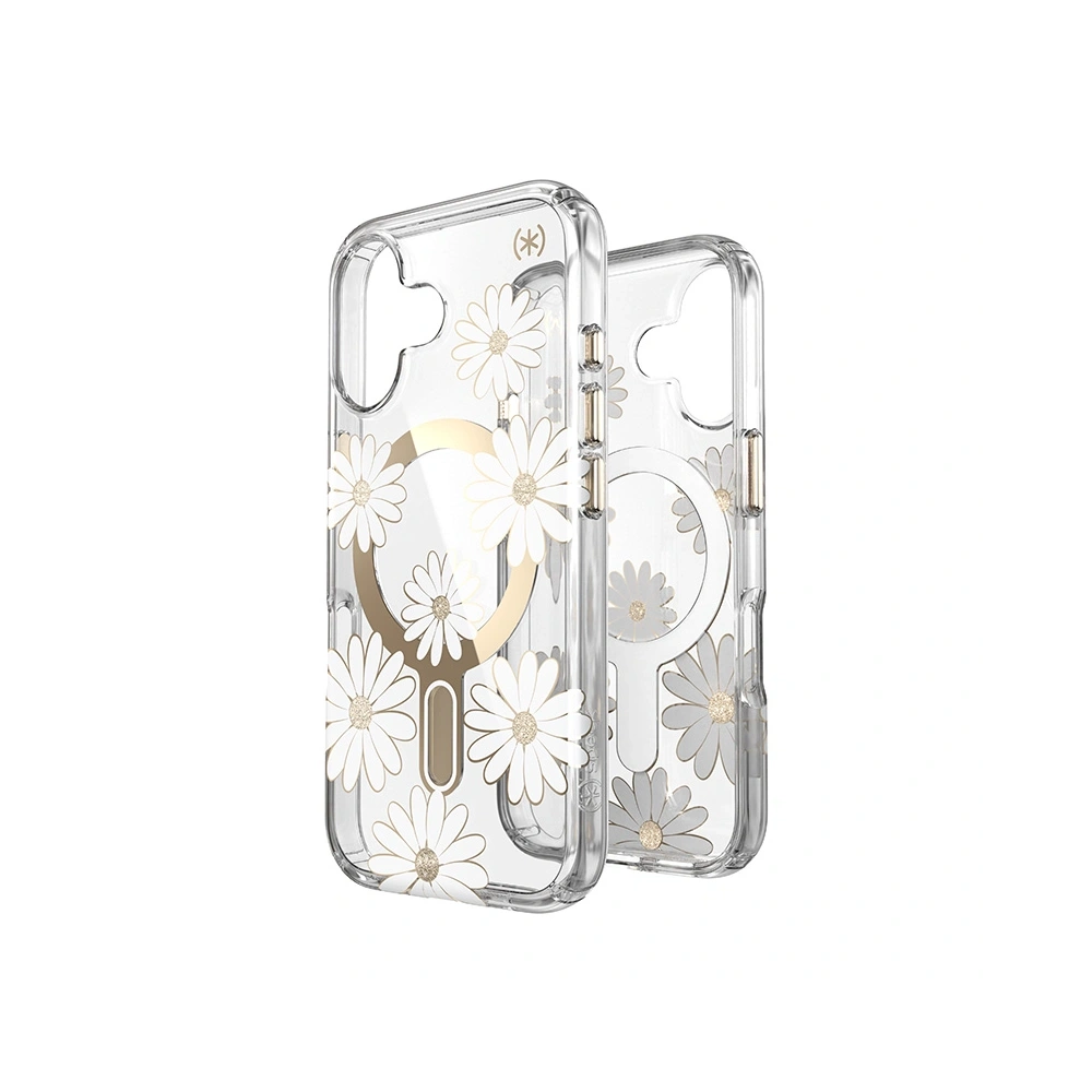 Wholesale Case Speck Presidio Lux ClickLock & MagSafe Apple iPhone 16 (Sunshine Daisies / Clear / Gold) - SPK615 - {ean13} - Hurt