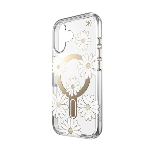 Etui Speck Presidio Lux ClickLock & MagSafe Apple iPhone 16 (Sunshine Daisies / Clear / Gold) - iPhone 16 - Speck