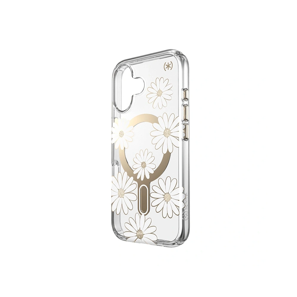 Wholesale Case Speck Presidio Lux ClickLock & MagSafe Apple iPhone 16 (Sunshine Daisies / Clear / Gold) - SPK615 - {ean13} - Hurt