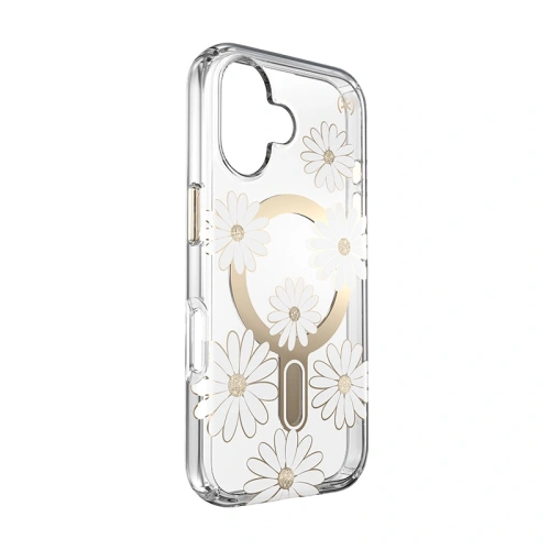 Etui Speck Presidio Lux ClickLock & MagSafe Apple iPhone 16 (Sunshine Daisies / Clear / Gold) - iPhone 16 - Speck