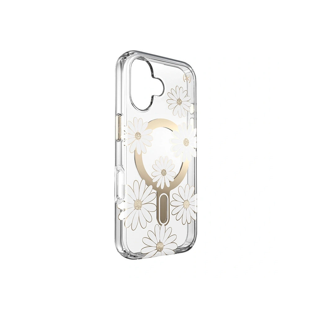 Wholesale Case Speck Presidio Lux ClickLock & MagSafe Apple iPhone 16 (Sunshine Daisies / Clear / Gold) - SPK615 - {ean13} - Hurt