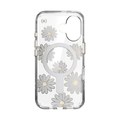 Etui Speck Presidio Lux ClickLock & MagSafe Apple iPhone 16 (Sunshine Daisies / Clear / Gold) - iPhone 16 - Speck