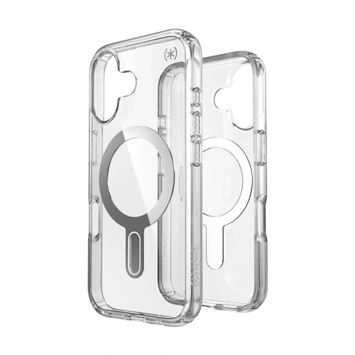 Etui Speck Presidio Perfect-Clear ClickLock & MagSafe Apple iPhone 16 (Clear / Chrome Finish / Serene Silver) - iPhone 16 - Speck
