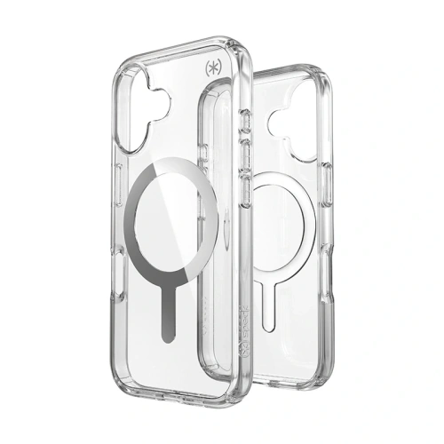 Etui Speck Presidio Perfect-Clear MagSafe Apple iPhone 16 (Clear / Chrome Finish / Serene Silver) - iPhone 16 - Speck