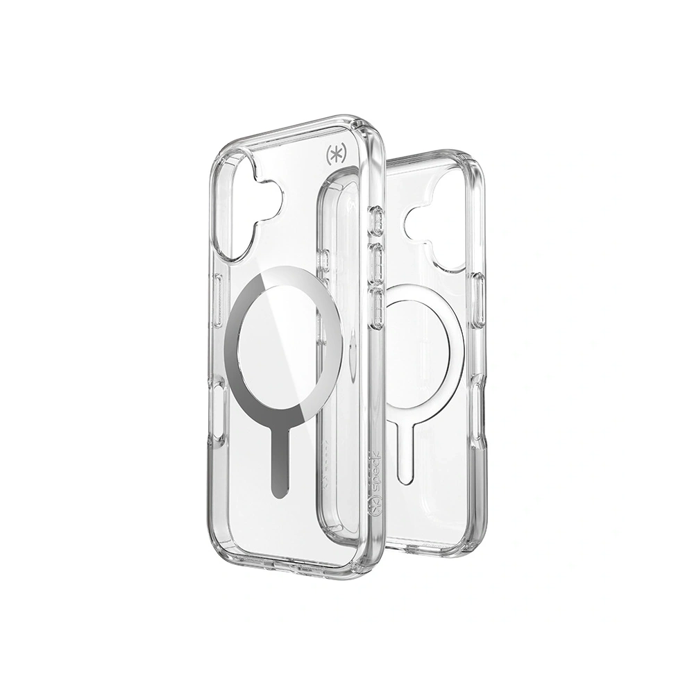 Hurtownia GSM - Etui Speck Presidio Perfect-Clear MagSafe Apple iPhone 16 (Čiré / Chromové provedení / Klidná stříbrná) - SPK617 - {ean13} - Hurt