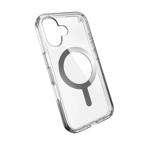 Etui Speck Presidio Perfect-Clear MagSafe Apple iPhone 16 (Clear / Chrome Finish / Serene Silver) - iPhone 16 - Speck