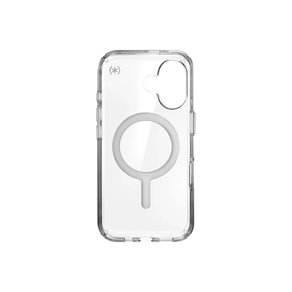 Hurtownia GSM - Etui Speck Presidio Perfect-Clear MagSafe Apple iPhone 16 (Čiré / Chromové provedení / Klidná stříbrná) - SPK617 - {ean13} - Hurt