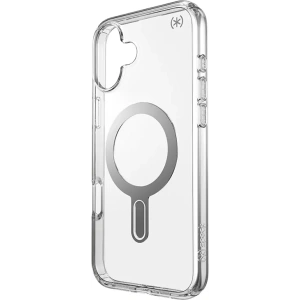 Case Speck Presidio Perfect-Clear ClickLock & MagSafe Apple iPhone 16 Plus (Clear / Chrome Finish / Serene Silver) - iPhone 16 Plus - Speck