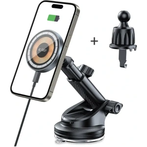 Hurtownia GSM - Urmăritor auto pentru grilă / pe geam / pe bord cu încărcător de 15W Tech-Protect Magnetic MagSafe - THP3059 - {ean13} - Hurt