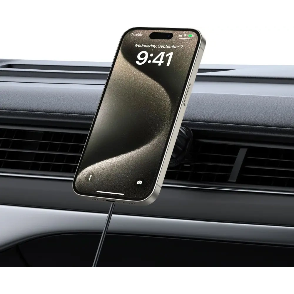 Wholesale Car holder for grille / on window / on dashboard with 15W charger Tech-Protect MM15W-V5 Magnetic MagSafe Black - THP3059 - {ean13} - Hurt