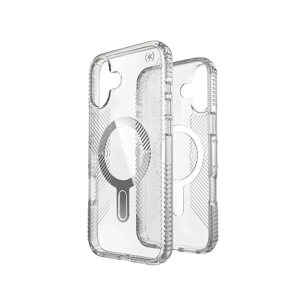Hurtownia GSM - Case Speck Presidio Perfect-Clear Grip ClickLock & MagSafe Apple iPhone 16 Plus (Durchsichtig / Chrom-Finish / Serene Silver) - SPK635 - {ean13} - Hurt
