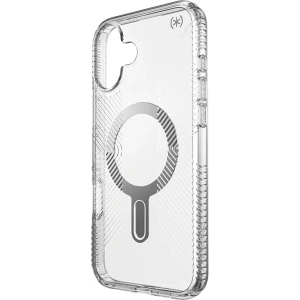 Case Speck Presidio Perfect-Clear Grip ClickLock & MagSafe Apple iPhone 16 Plus (Clear / Chrome Finish / Serene Silver) - iPhone 16 Plus - Speck