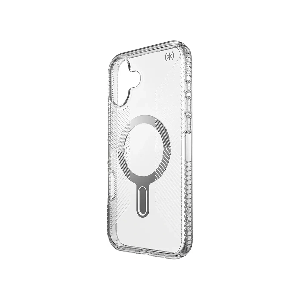 Hurtownia GSM - Case Speck Presidio Perfect-Clear Grip ClickLock & MagSafe Apple iPhone 16 Plus (Durchsichtig / Chrom-Finish / Serene Silver) - SPK635 - {ean13} - Hurt