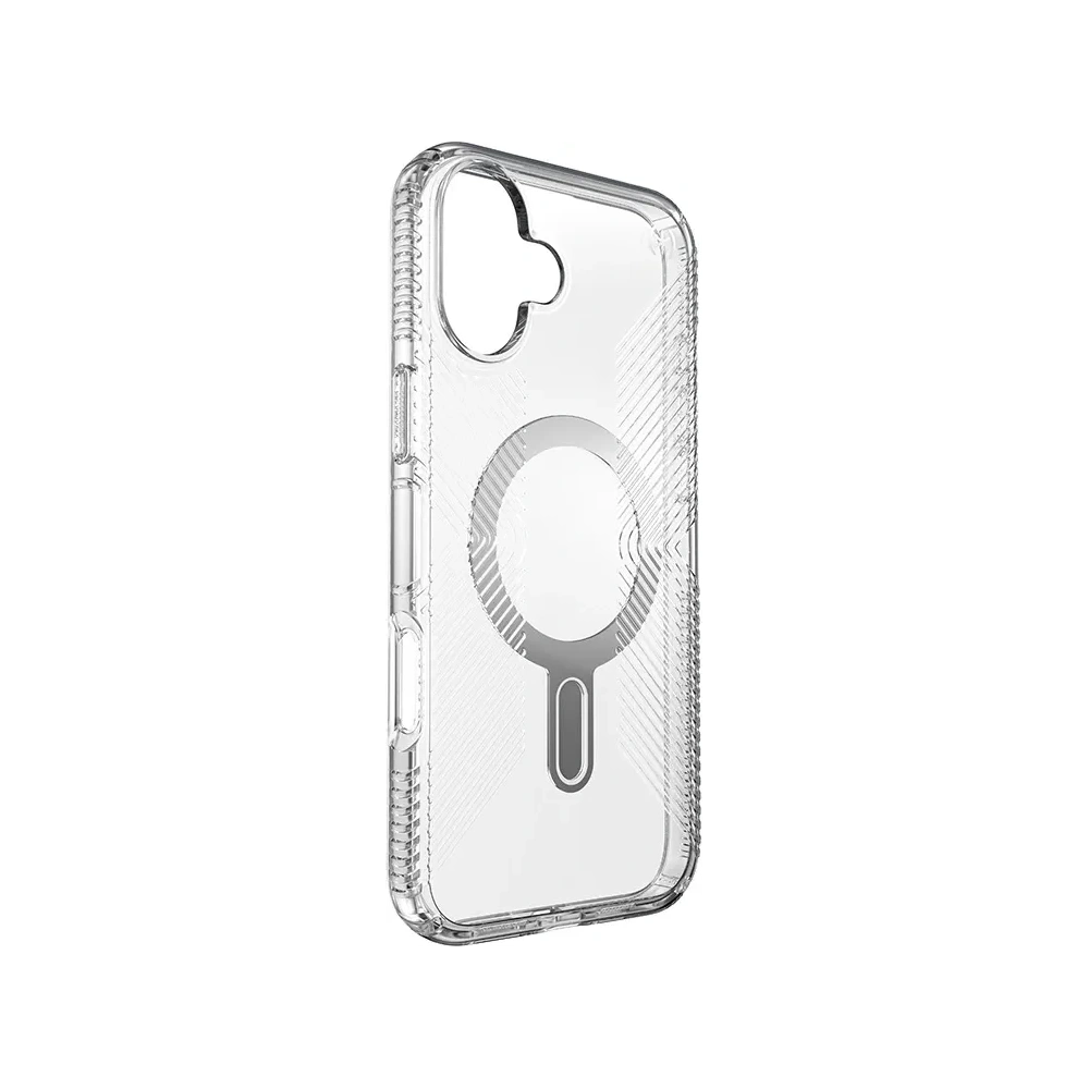 Hurtownia GSM - Case Speck Presidio Perfect-Clear Grip ClickLock & MagSafe Apple iPhone 16 Plus (Durchsichtig / Chrom-Finish / Serene Silver) - SPK635 - {ean13} - Hurt