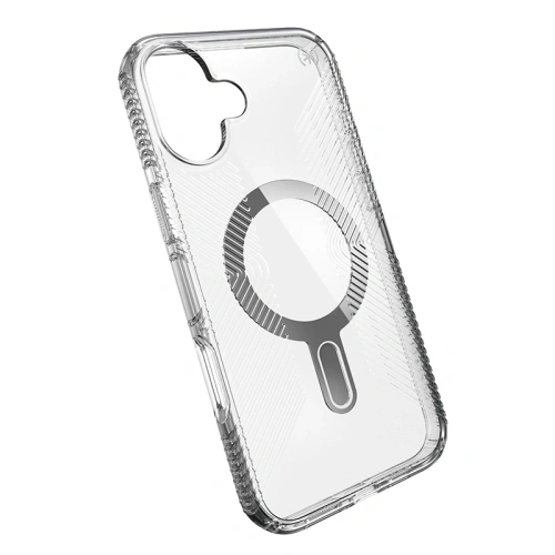 Etui Speck Presidio Perfect-Clear Grip ClickLock & MagSafe Apple iPhone 16 Plus (Clear / Chrome Finish / Serene Silver) - iPhone 16 Plus - Speck