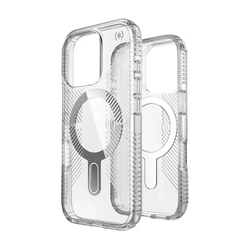 Etui Speck Presidio Perfect-Clear Grip ClickLock & MagSafe Apple iPhone 16 Pro (Clear / Chrome Finish / Serene Silver) - iPhone 16 Pro - Speck