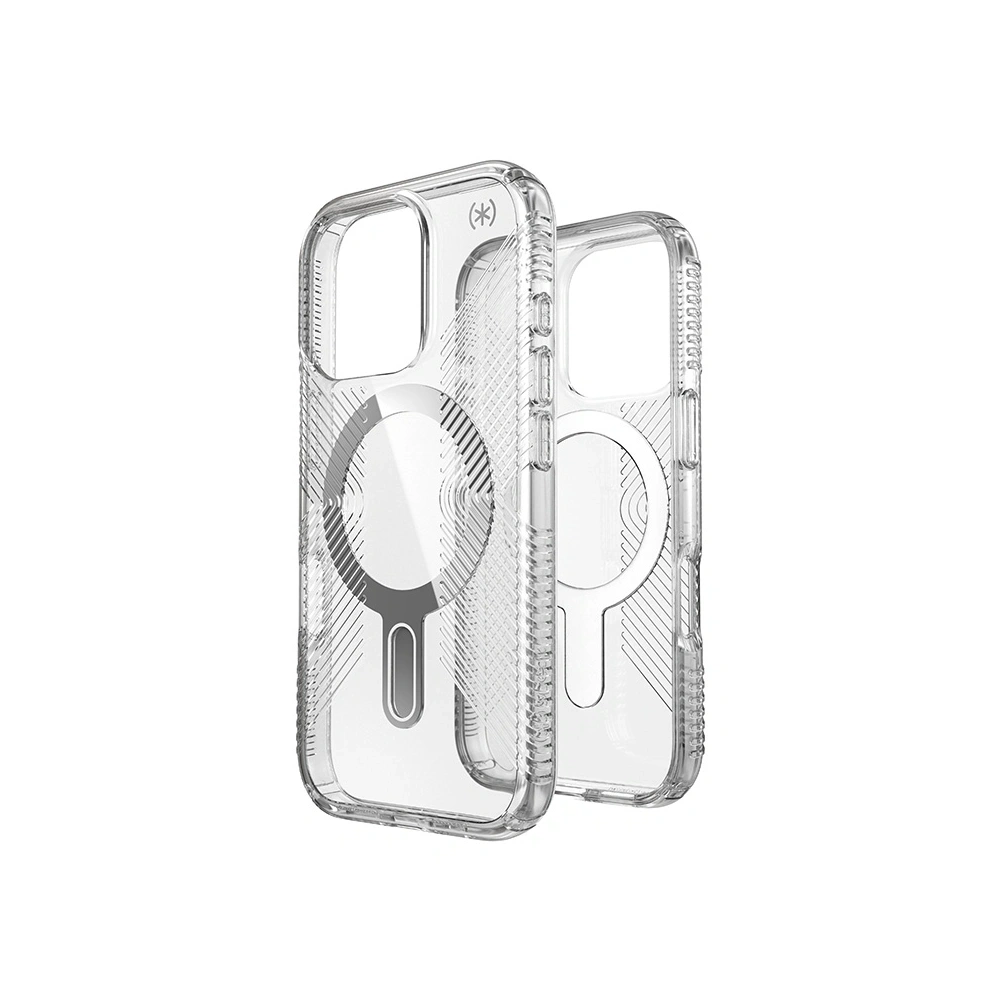 Hurtownia GSM - Etui Speck Presidio Perfect-Clear Grip ClickLock & MagSafe Apple iPhone 16 Pro (Clear / Chrome Finish / Serene Silver) - SPK650 - {ean13} - Hurt