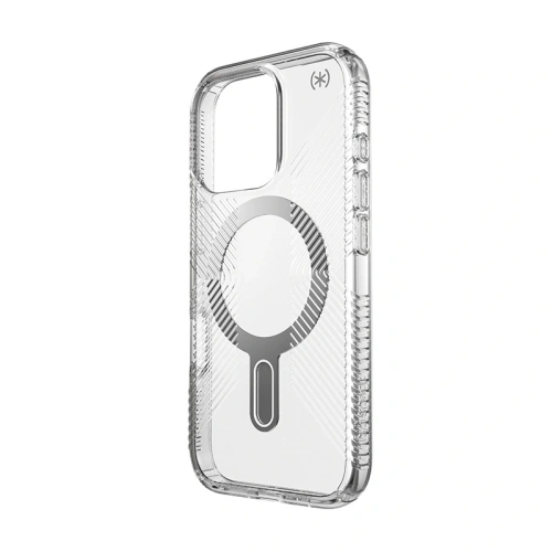 Etui Speck Presidio Perfect-Clear Grip ClickLock & MagSafe Apple iPhone 16 Pro (Clear / Chrome Finish / Serene Silver) - iPhone 16 Pro - Speck