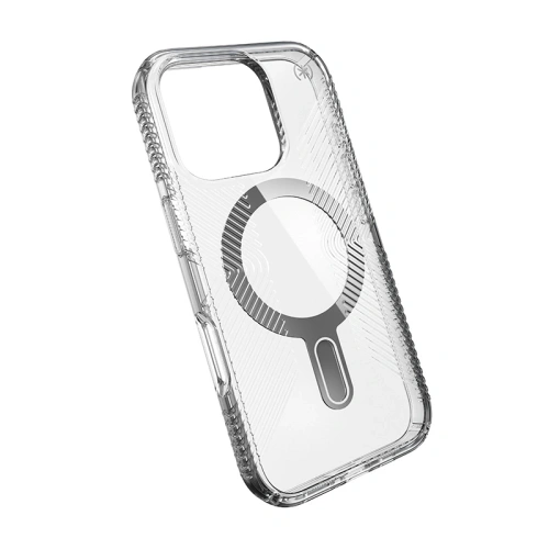 Etui Speck Presidio Perfect-Clear Grip ClickLock & MagSafe Apple iPhone 16 Pro (Clear / Chrome Finish / Serene Silver) - iPhone 16 Pro - Speck