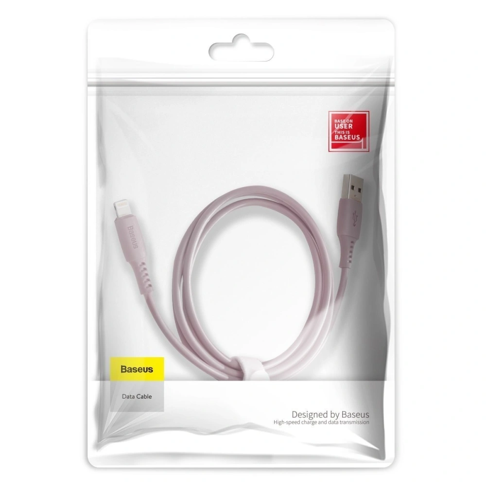 Wholesale Baseus Colourful Cable USB Lightning 2.4A 1.2m Pink - BSU893PNK - {ean13} - Hurt