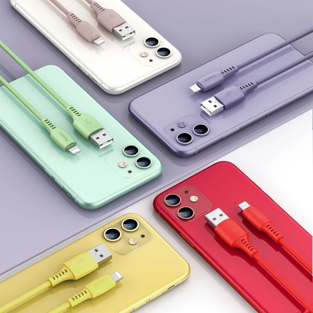 Hurtownia GSM - Kabel Lightning USB Baseus Colourful 1.2m 2.4A (różowy) - BSU893PNK - {ean13} - Hurt