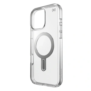 Case Speck Presidio Perfect-Clear ClickLock & MagSafe Apple iPhone 16 Pro Max (Clear / Chrome Finish / Serene Silver) - iPhone 16 Pro Max - Speck