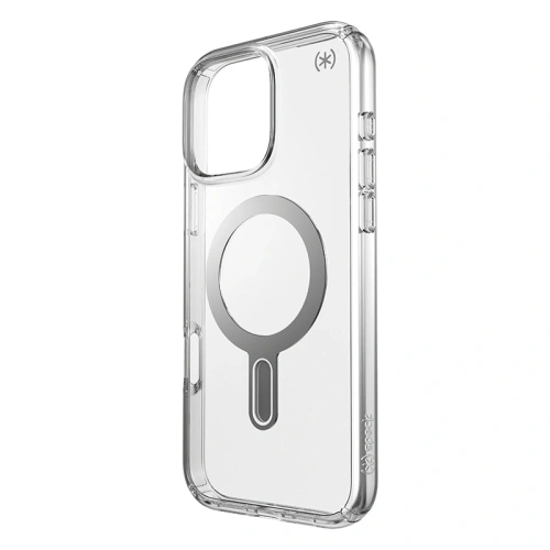 Etui Speck Presidio Perfect-Clear ClickLock & MagSafe Apple iPhone 16 Pro Max (Clear / Chrome Finish / Serene Silver) - iPhone 16 Pro Max - Speck