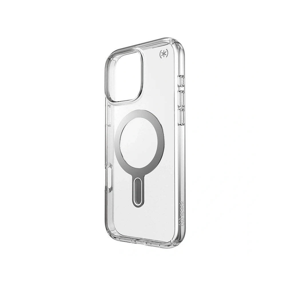 Hurtownia GSM - Etui Speck Presidio Perfect-Clear ClickLock & MagSafe Apple iPhone 16 Pro Max (Transparent / Finisaj Cromat / Argint Serenity) - SPK668 - {ean13} - Hurt