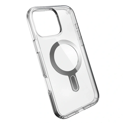 Etui Speck Presidio Perfect-Clear ClickLock & MagSafe Apple iPhone 16 Pro Max (Clear / Chrome Finish / Serene Silver) - iPhone 16 Pro Max - Speck